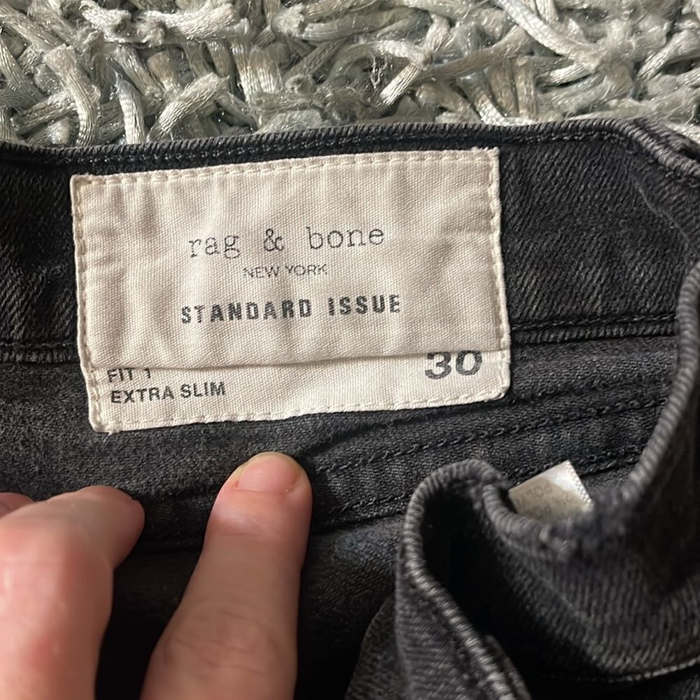Rag And Bone Standard Issue Extra Slim Black Jean… - image 4